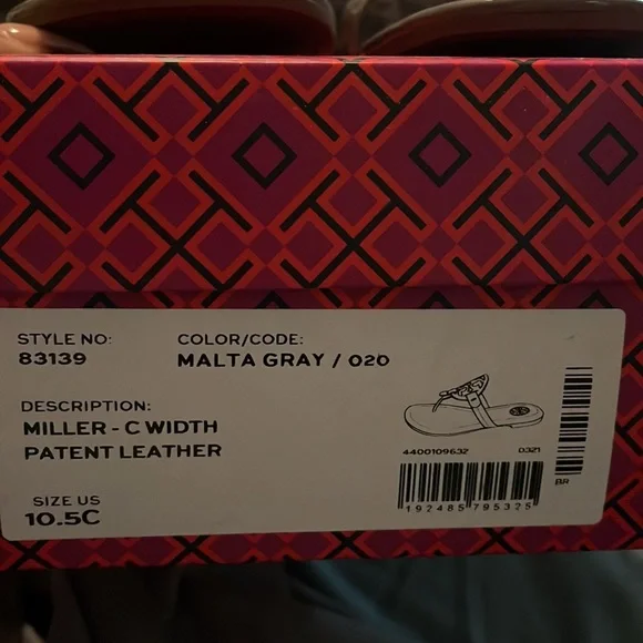 Malta Gray authentic Tory Burch slides